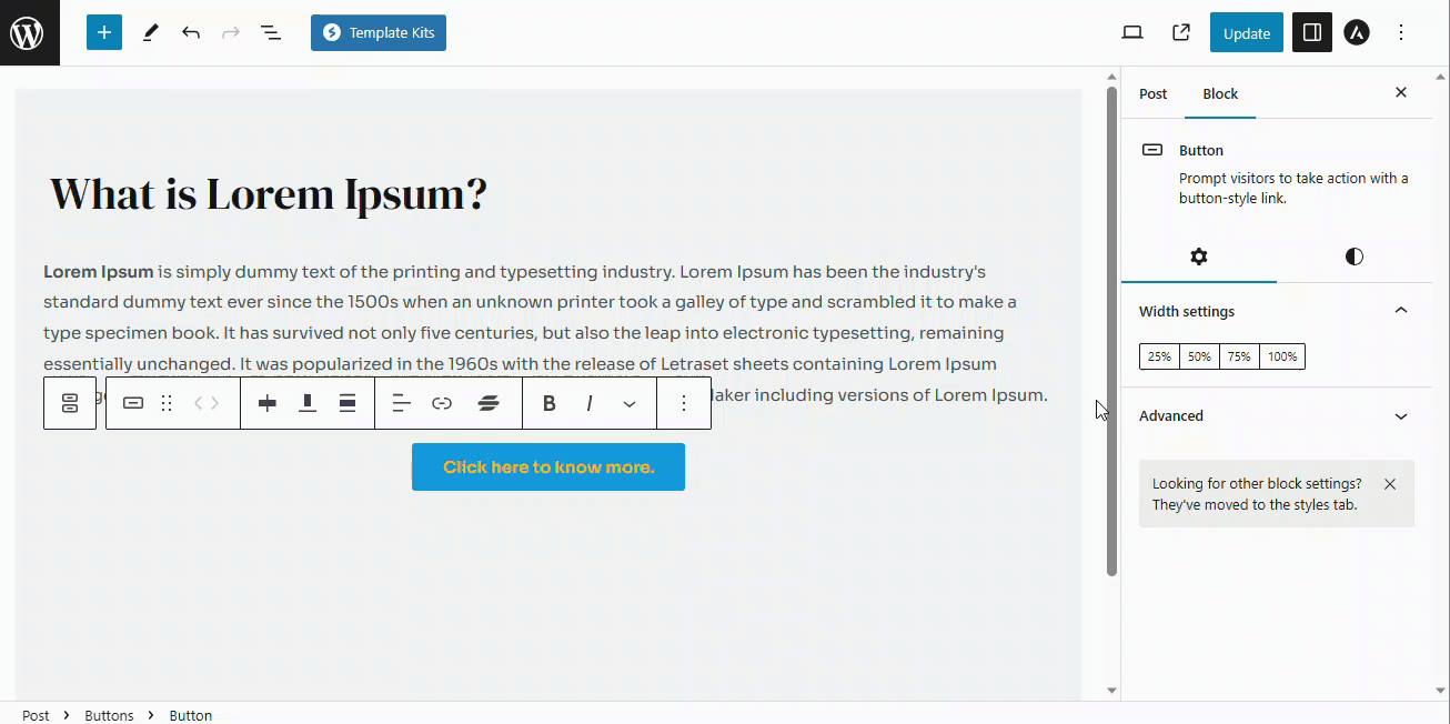 astra button text color
