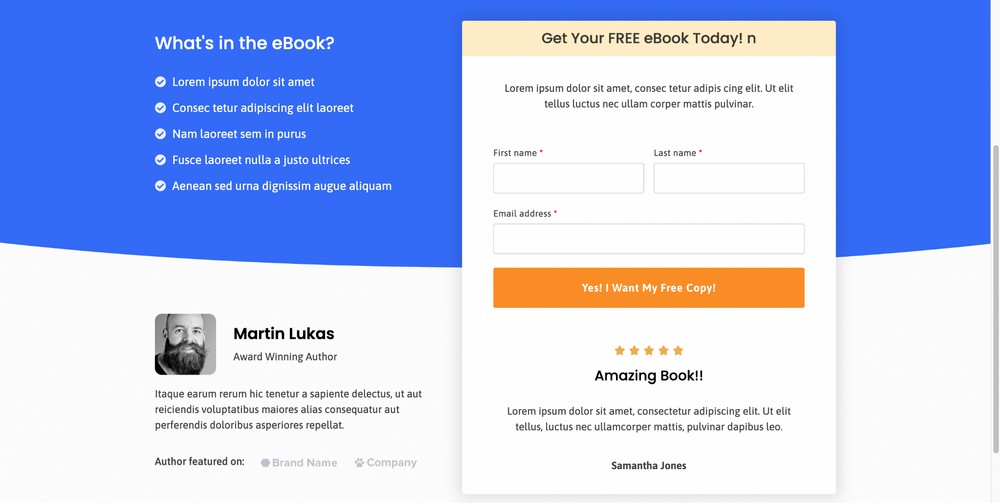 a Short Simple Lead Generation Form