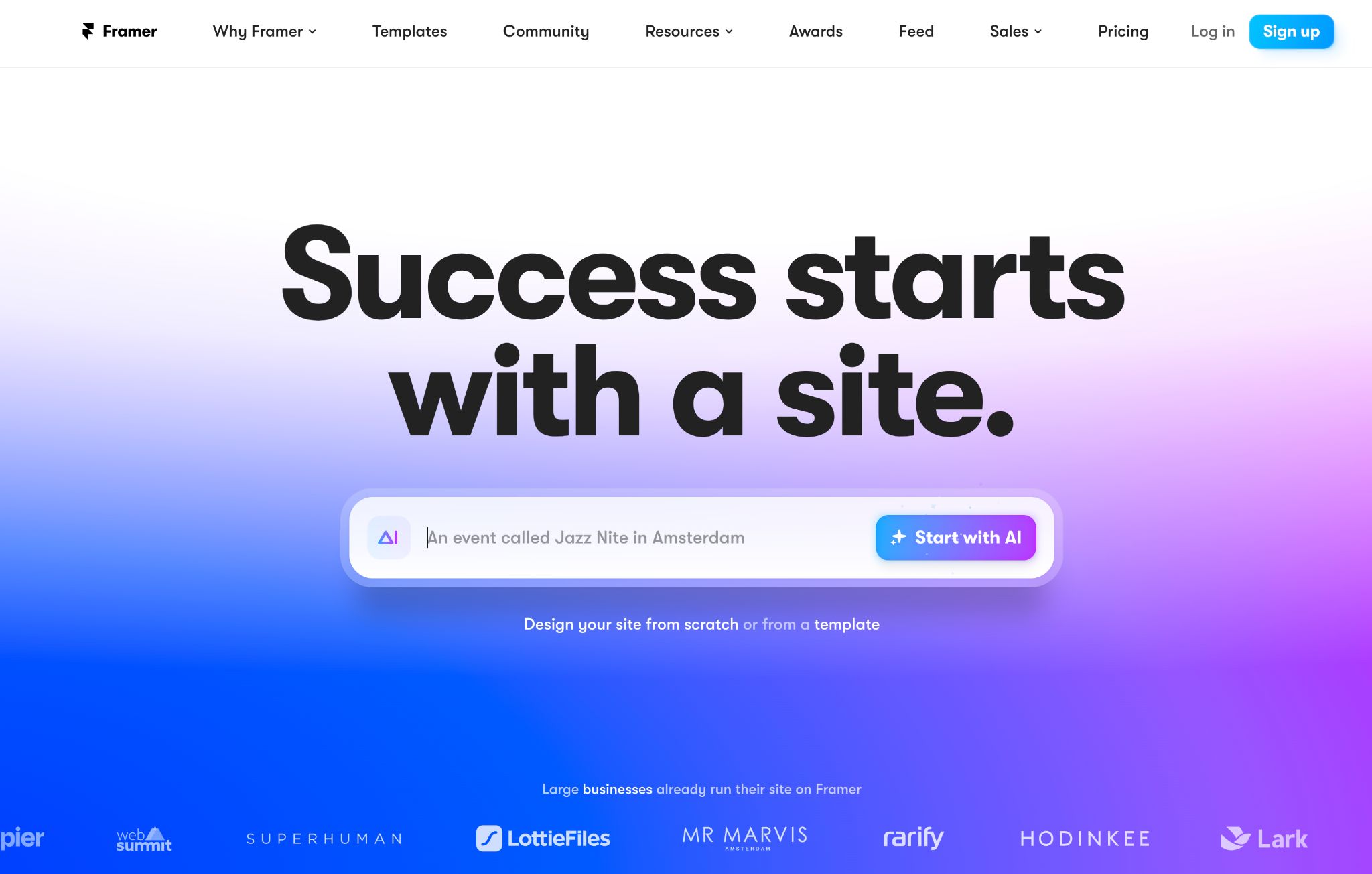 framer ai website builder