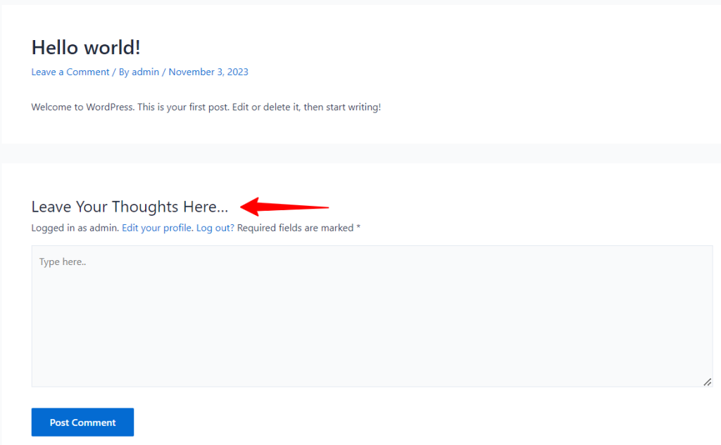 How to change “Leave a Comment” string in WordPress