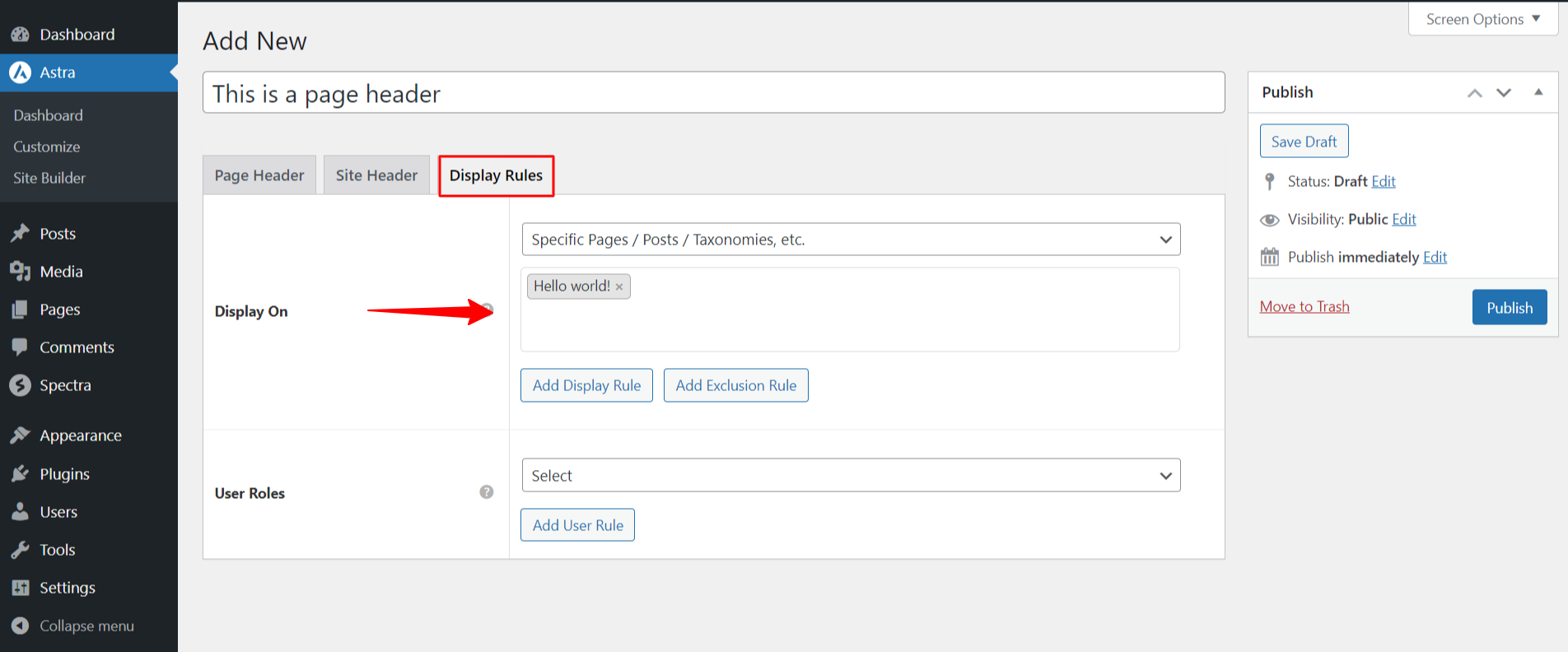 How to Show Separate Menus on Different Pages