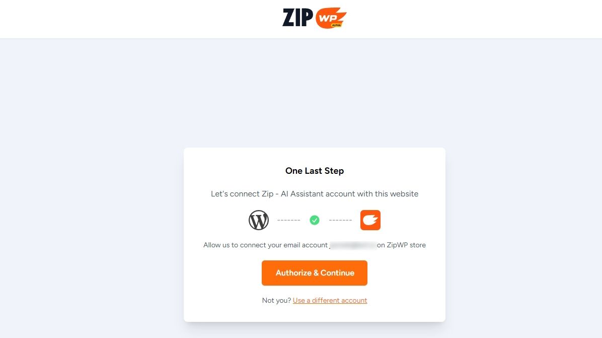 Select the orange Authorize & Continue button