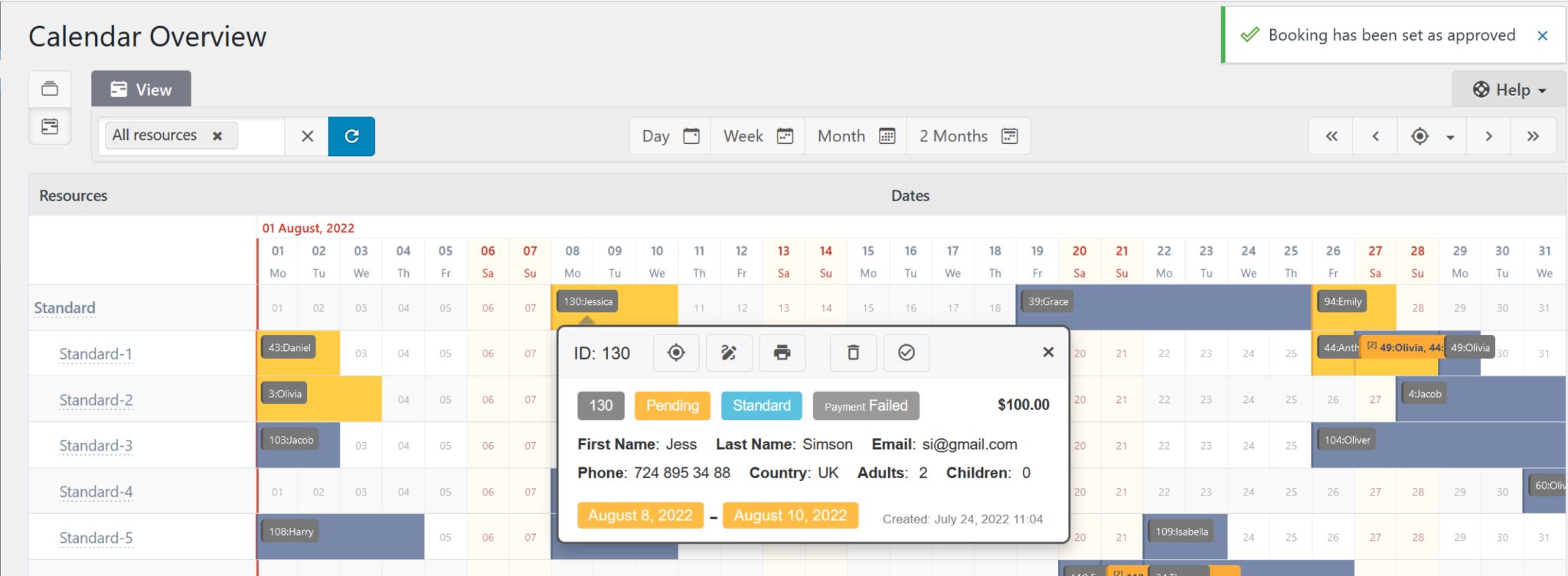 Booking Calendar