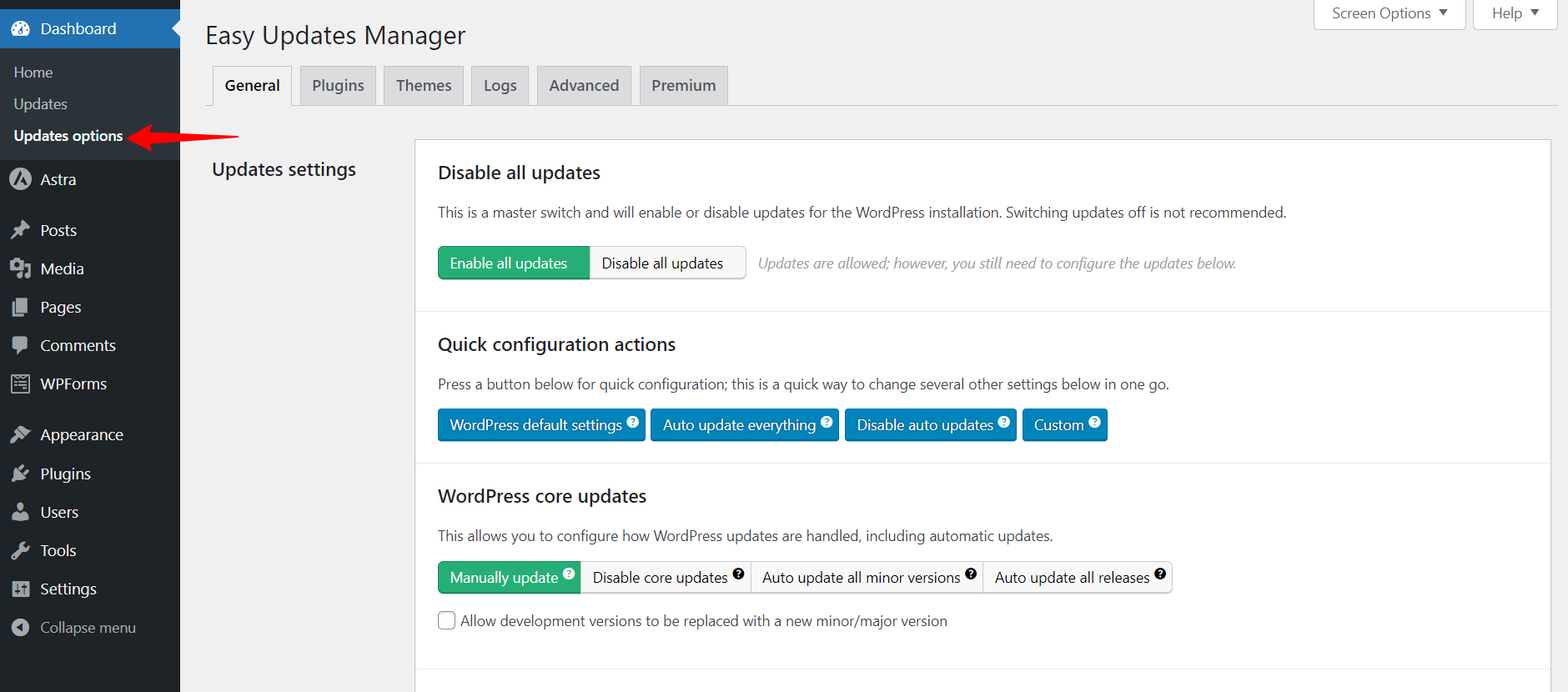 Disable Automatic Updates